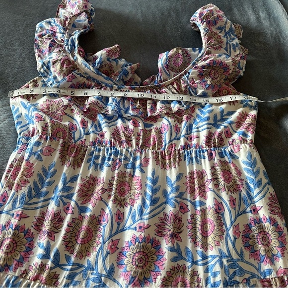 J. Crew Tiered in floral vine block print White Midi Dress Size M - Picture 11 of 12